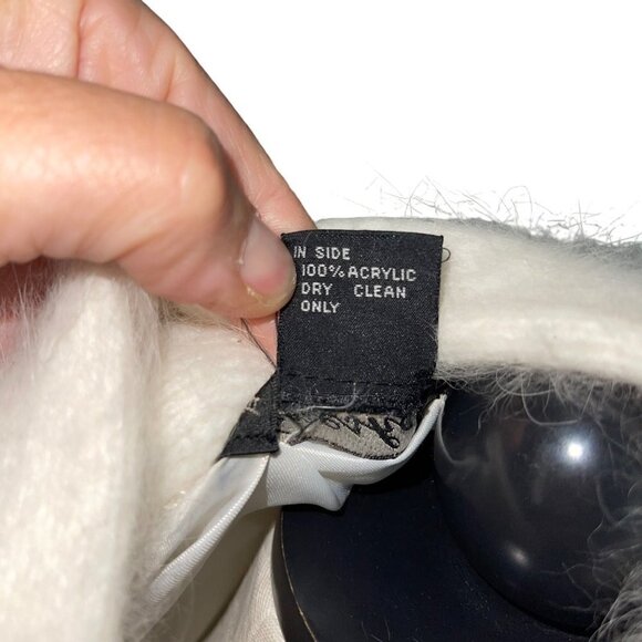 Venesha Vintage Womens Jacket Size L Cream Cardigan Pearl Applique Embellished - Picture 8 of 11